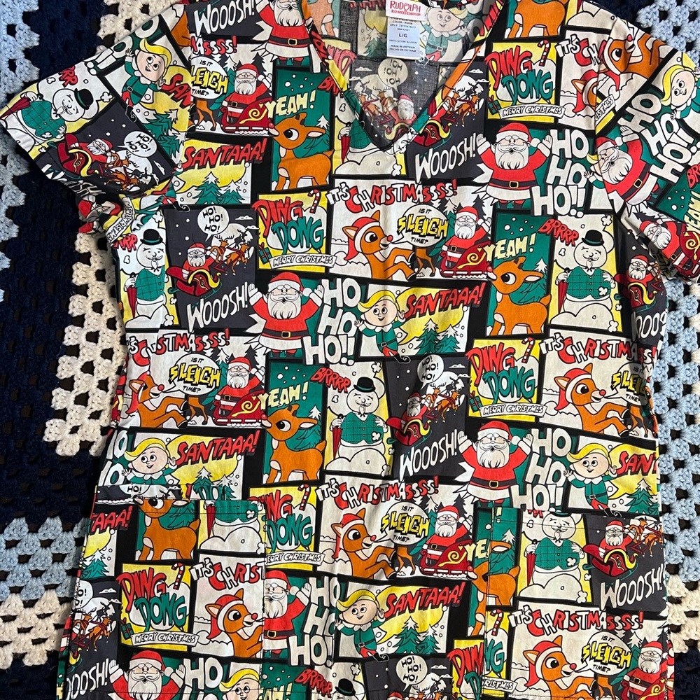 Colorful Cartoon Print Women's Short Sleeve Top